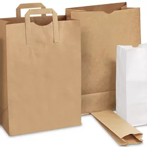 View of sustainable grocery bags and eco-friendly food packaging, encouraging environmentally responsible shopping decisions.